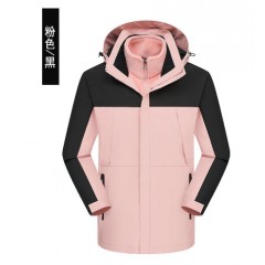 秋冬加绒拆卸户外订做工作园服刺绣印字4S店定制logo三合一冲锋衣