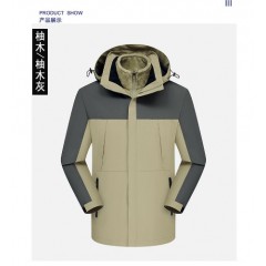 秋冬加绒拆卸户外订做工作园服刺绣印字4S店定制logo三合一冲锋衣